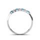 4 - Reina 2.60 mm Blue Topaz and Diamond 7 Stone Wedding Band 