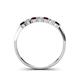 4 - Reina 2.60 mm Red Garnet and Diamond 7 Stone Wedding Band 
