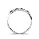 4 - Reina 2.60 mm Black and White Diamond 7 Stone Wedding Band 