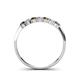 4 - Reina 2.60 mm Smoky Quartz and Diamond 7 Stone Wedding Band 