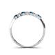 4 - Reina 2.60 mm Blue and White Diamond 7 Stone Wedding Band 