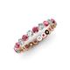 3 - Valerie 3.00 mm Rhodolite Garnet and Diamond Eternity Band 