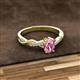 2 - Stacie Desire Oval Cut Pink Sapphire and Round Lab Grown Diamond Twist Infinity Shank Engagement Ring 