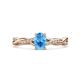 1 - Stacie Desire Oval Cut Blue Topaz and Round Lab Grown Diamond Twist Infinity Shank Engagement Ring 
