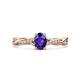 1 - Stacie Desire Oval Cut Iolite and Round Lab Grown Diamond Twist Infinity Shank Engagement Ring 