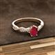 2 - Stacie Desire Oval Cut Ruby and Round Lab Grown Diamond Twist Infinity Shank Engagement Ring 