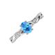 3 - Stacie Desire Oval Cut Blue Topaz and Round Lab Grown Diamond Twist Infinity Shank Engagement Ring 