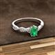 2 - Stacie Desire Oval Cut Emerald and Round Lab Grown Diamond Twist Infinity Shank Engagement Ring 