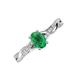 3 - Stacie Desire Oval Cut Emerald and Round Lab Grown Diamond Twist Infinity Shank Engagement Ring 