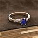 2 - Stacie Desire Oval Cut Blue Sapphire and Round Lab Grown Diamond Twist Infinity Shank Engagement Ring 
