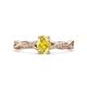 1 - Stacie Desire Oval Cut Yellow Sapphire and Round Lab Grown Diamond Twist Infinity Shank Engagement Ring 