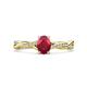 1 - Stacie Desire Oval Cut Ruby and Round Lab Grown Diamond Twist Infinity Shank Engagement Ring 