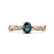 1 - Stacie Desire Oval Cut London Blue Topaz and Round Lab Grown Diamond Twist Infinity Shank Engagement Ring 