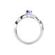 4 - Stacie Desire Oval Cut Tanzanite and Round Lab Grown Diamond Twist Infinity Shank Engagement Ring 