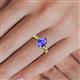 5 - Stacie Desire Oval Cut Tanzanite and Round Lab Grown Diamond Twist Infinity Shank Engagement Ring 