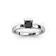 3 - Annora Princess Cut Black Diamond Solitaire Engagement Ring 