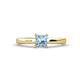 1 - Annora Princess Cut Aquamarine Solitaire Engagement Ring 