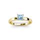 3 - Annora Princess Cut Aquamarine Solitaire Engagement Ring 