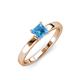 4 - Annora Princess Cut Blue Topaz Solitaire Engagement Ring 