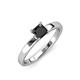 4 - Annora Princess Cut Black Diamond Solitaire Engagement Ring 