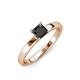 4 - Annora Princess Cut Black Diamond Solitaire Engagement Ring 