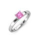 4 - Annora Princess Cut Lab Created Pink Sapphire Solitaire Engagement Ring 