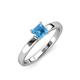 4 - Annora Princess Cut Blue Topaz Solitaire Engagement Ring 