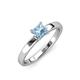 4 - Annora Princess Cut Aquamarine Solitaire Engagement Ring 