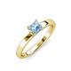 4 - Annora Princess Cut Aquamarine Solitaire Engagement Ring 