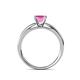 5 - Annora Princess Cut Lab Created Pink Sapphire Solitaire Engagement Ring 