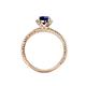 4 - Ana Desire Oval Cut Blue Sapphire and Round Lab Grown Diamond Twist Rope Split Shank Engagement Ring 