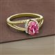 2 - Ana Desire Oval Cut Pink Tourmaline and Round Lab Grown Diamond Twist Rope Split Shank Engagement Ring 