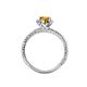 4 - Ana Desire Oval Cut Citrine and Round Lab Grown Diamond Twist Rope Split Shank Engagement Ring 