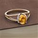 2 - Ana Desire Oval Cut Citrine and Round Lab Grown Diamond Twist Rope Split Shank Engagement Ring 