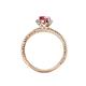 4 - Ana Desire Oval Cut Rhodolite Garnet and Round Lab Grown Diamond Twist Rope Split Shank Engagement Ring 