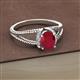 2 - Ana Desire Oval Cut Ruby and Round Lab Grown Diamond Twist Rope Split Shank Engagement Ring 