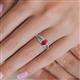 5 - Ana Desire Oval Cut Ruby and Round Lab Grown Diamond Twist Rope Split Shank Engagement Ring 