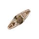 3 - Ana Desire Oval Cut Smoky Quartz and Round Lab Grown Diamond Twist Rope Split Shank Engagement Ring 