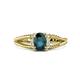 1 - Ana Desire Oval Cut London Blue Topaz and Round Lab Grown Diamond Twist Rope Split Shank Engagement Ring 