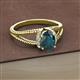 2 - Ana Desire Oval Cut London Blue Topaz and Round Lab Grown Diamond Twist Rope Split Shank Engagement Ring 