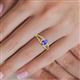 5 - Ana Desire Oval Cut Tanzanite and Round Lab Grown Diamond Twist Rope Split Shank Engagement Ring 