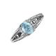 2 - Ana Desire Oval Cut Aquamarine and Round Lab Grown Diamond Twist Rope Split Shank Engagement Ring 