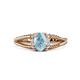 1 - Ana Desire Oval Cut Aquamarine and Round Lab Grown Diamond Twist Rope Split Shank Engagement Ring 