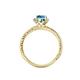 4 - Ana Desire Oval Cut Blue Topaz and Round Lab Grown Diamond Twist Rope Split Shank Engagement Ring 