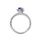 4 - Ana Desire Oval Cut Iolite and Round Lab Grown Diamond Twist Rope Split Shank Engagement Ring 