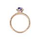 4 - Ana Desire Oval Cut Iolite and Round Lab Grown Diamond Twist Rope Split Shank Engagement Ring 