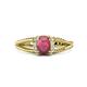 1 - Ana Desire Oval Cut Rhodolite Garnet and Round Lab Grown Diamond Twist Rope Split Shank Engagement Ring 