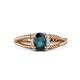 1 - Ana Desire Oval Cut London Blue Topaz and Round Lab Grown Diamond Twist Rope Split Shank Engagement Ring 