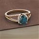 2 - Ana Desire Oval Cut London Blue Topaz and Round Lab Grown Diamond Twist Rope Split Shank Engagement Ring 