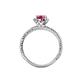 4 - Ana Desire Oval Cut Pink Tourmaline and Round Lab Grown Diamond Twist Rope Split Shank Engagement Ring 